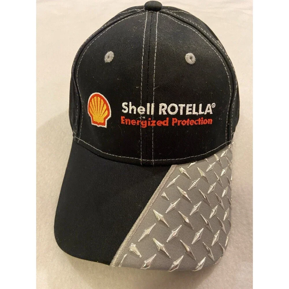 Shell Rotella Hat Men’s One Size Black Cap Cotton Metallic Coleen NEW